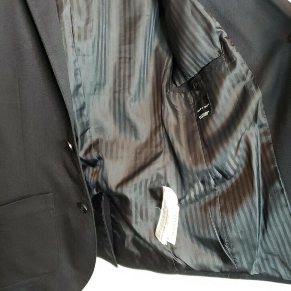 Zara Man Blazer Faux Leather Sleeves Black S - Picture 10 of 10